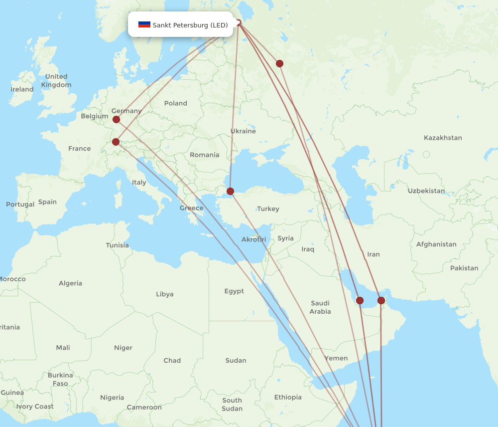 SEZ-LED flight routes