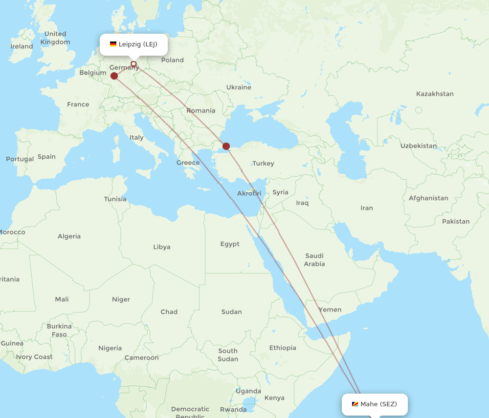 SEZ-LEJ flight routes