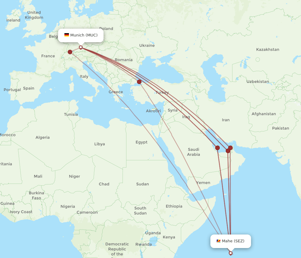 SEZ-MUC flight routes