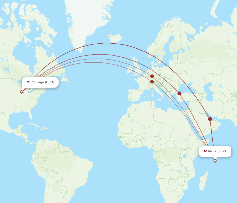 SEZ-ORD flight routes