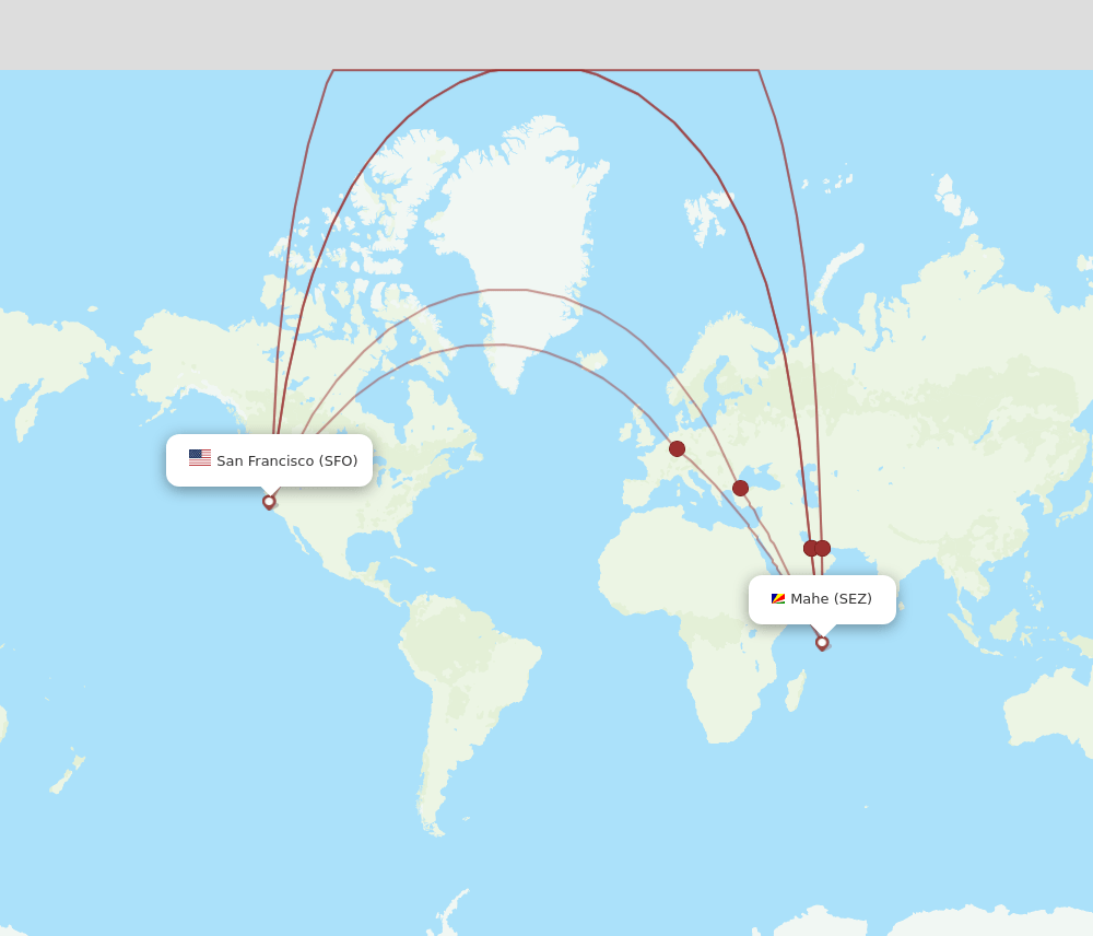SEZ-SFO flight routes