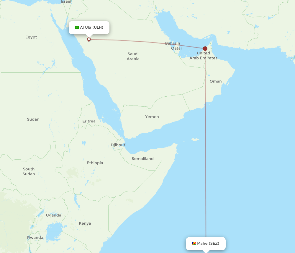 SEZ-ULH flight routes
