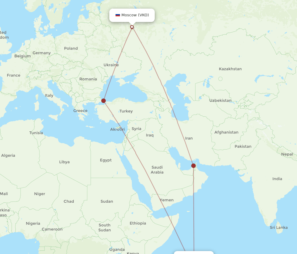 SEZ-VKO flight routes