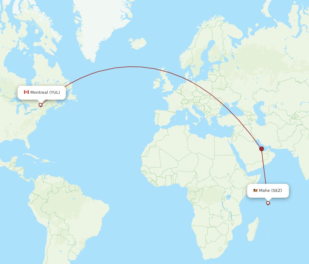 SEZ-YUL flight routes