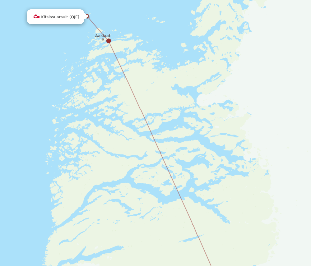 Kangerlussuaq - Kitsissuarsuit route map and flight paths