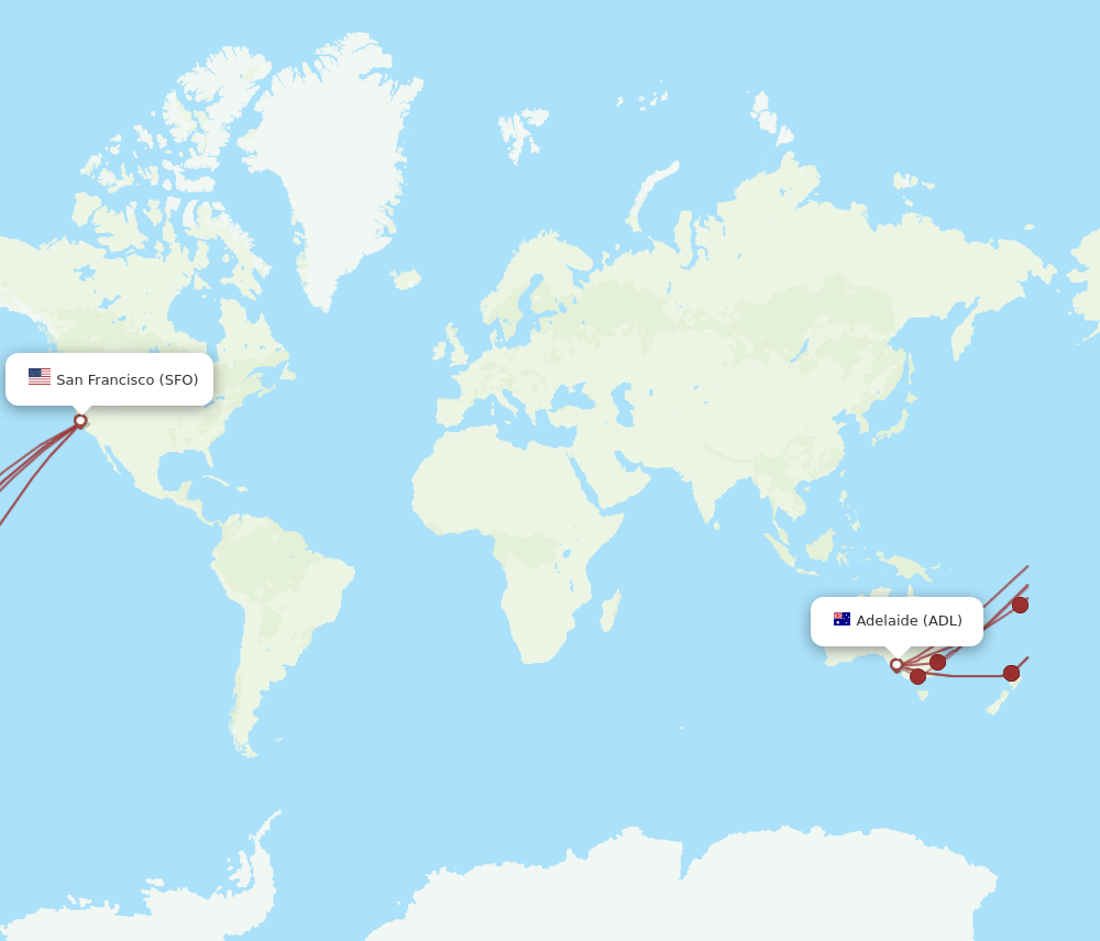 SFO-ADL flight routes