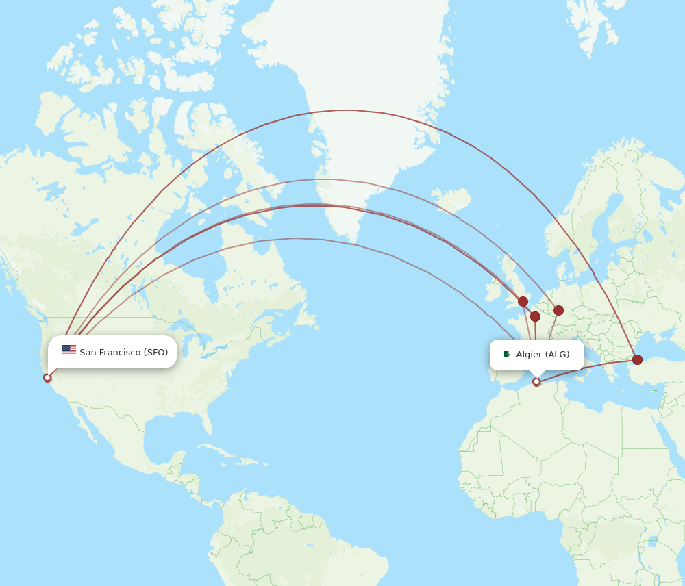 SFO-ALG flight routes