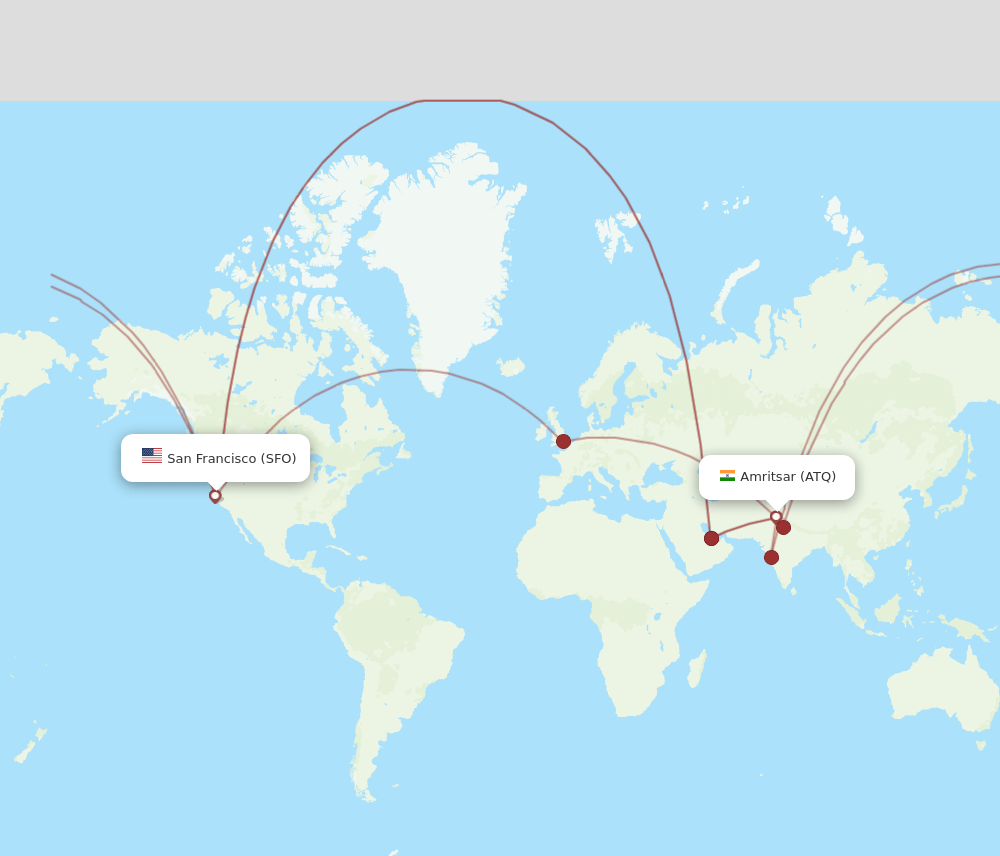 SFO-ATQ flight routes