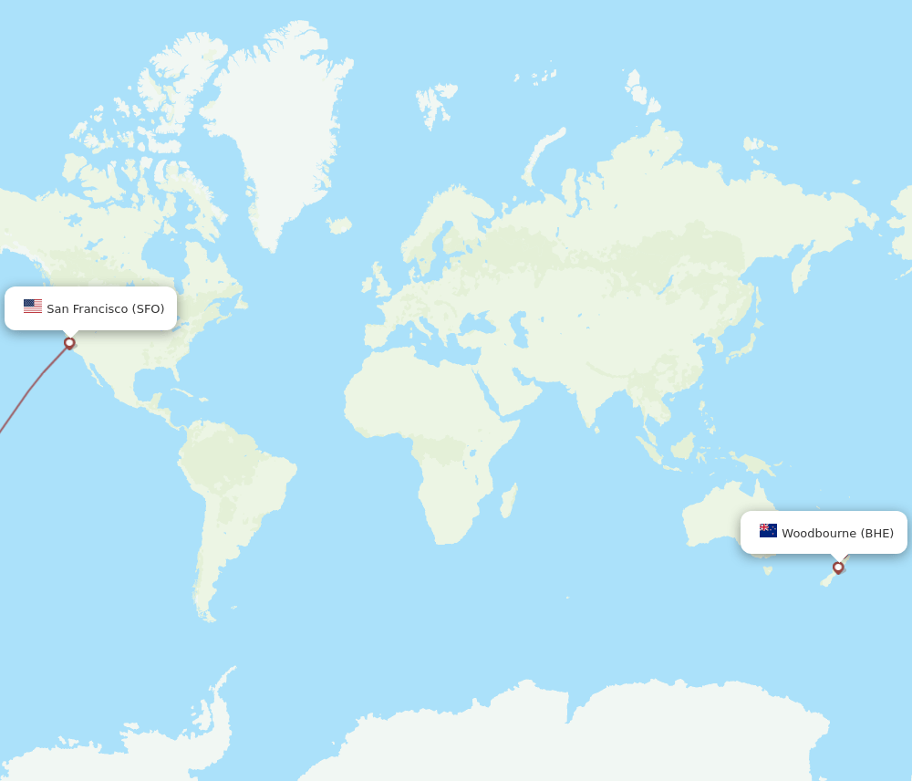SFO-BHE flight routes
