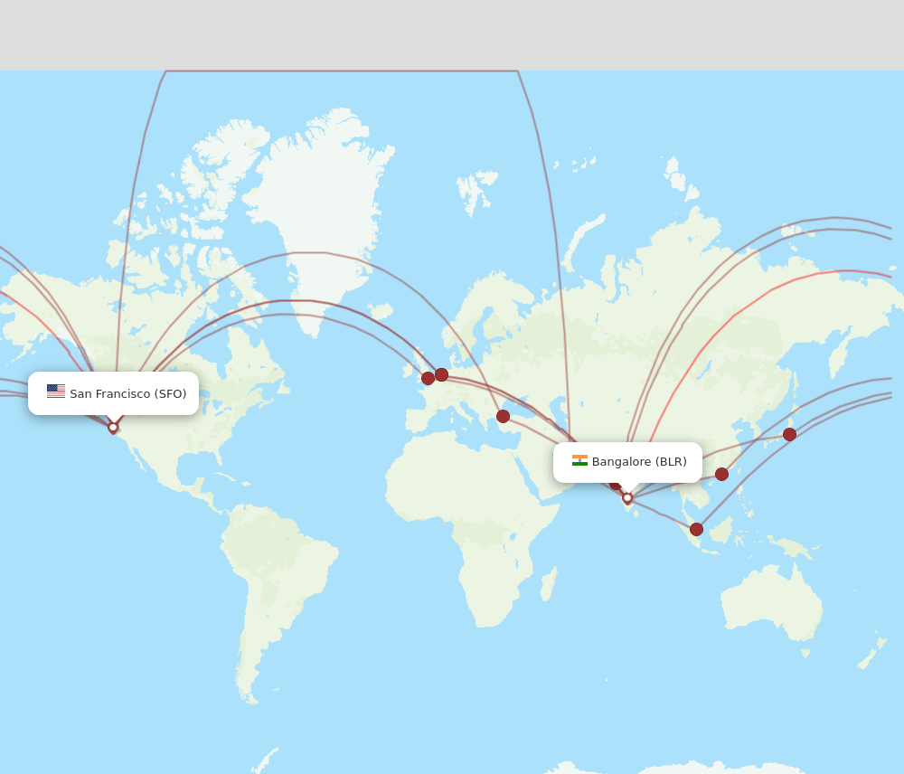 SFO-BLR flight routes