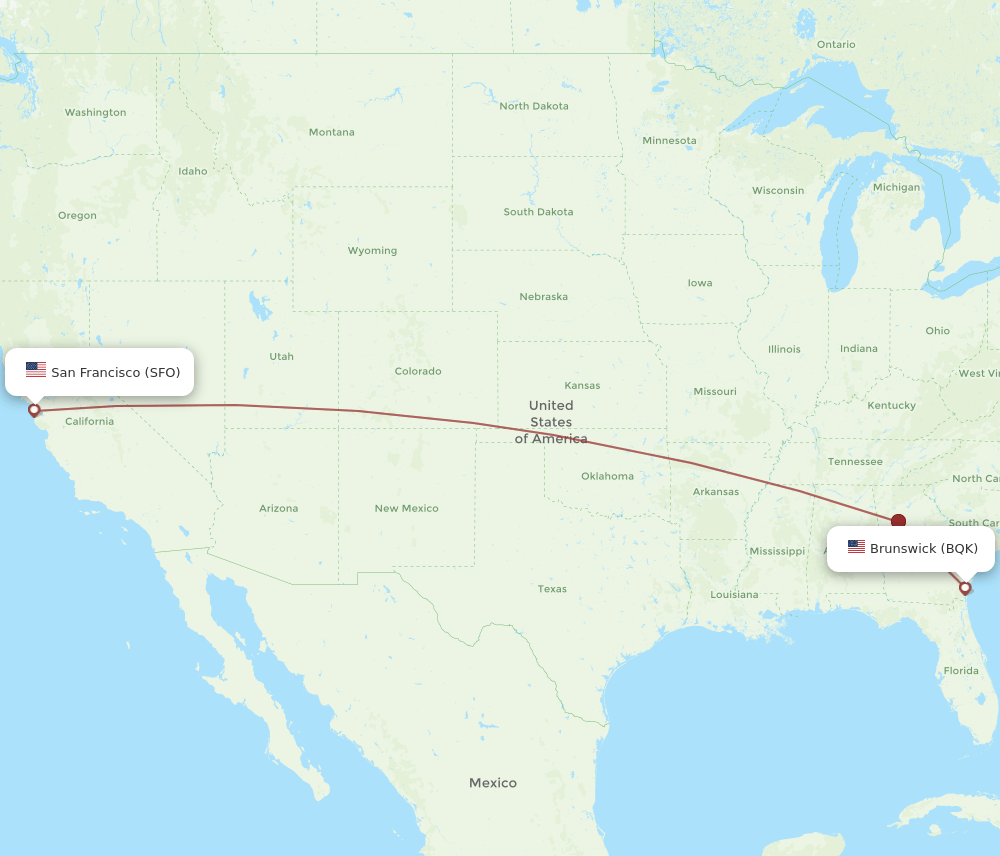 SFO-BQK flight routes
