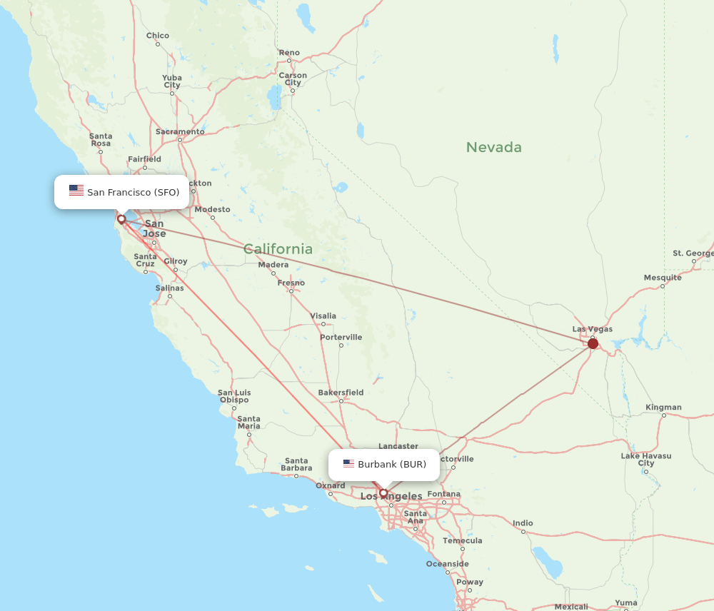 SFO-BUR flight routes