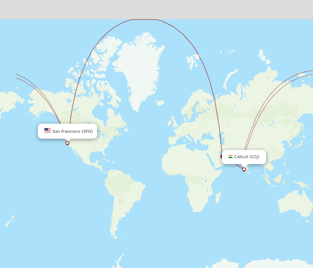 SFO-CCJ flight routes
