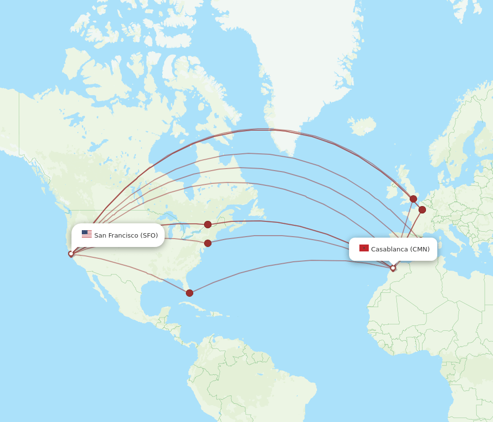 SFO-CMN flight routes
