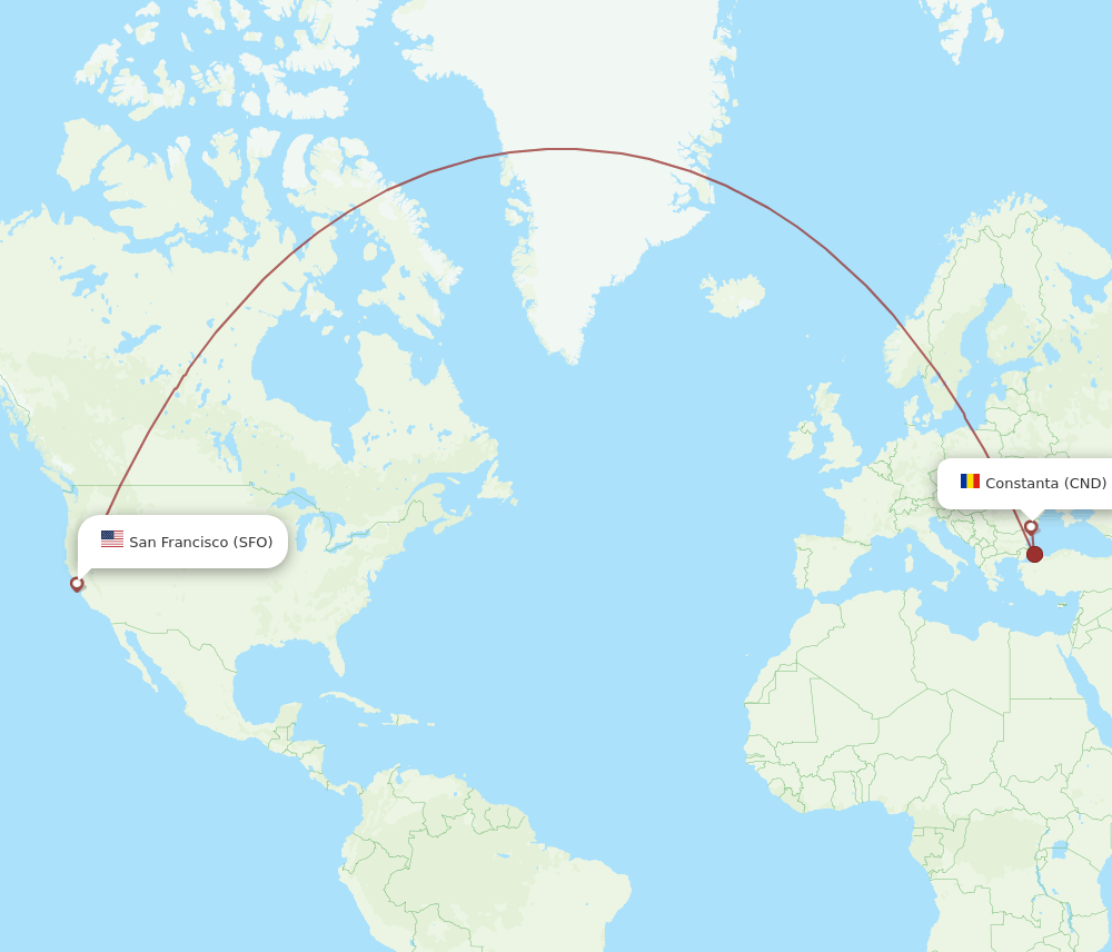 SFO-CND flight routes