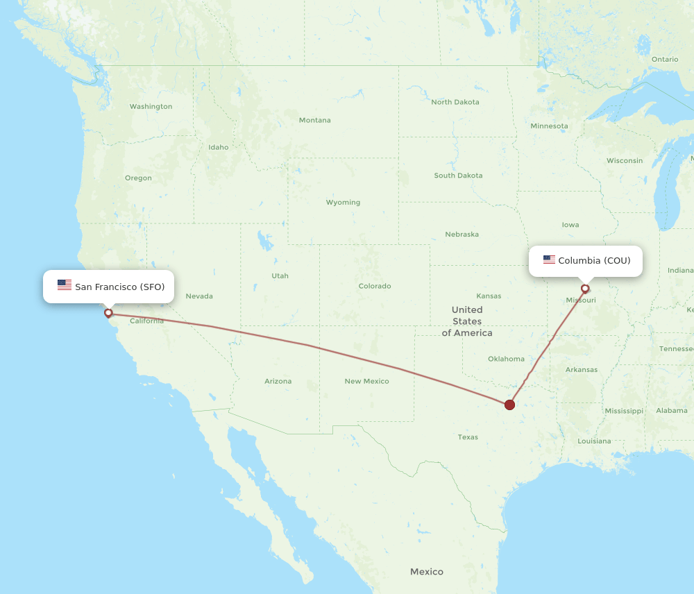 SFO-COU flight routes