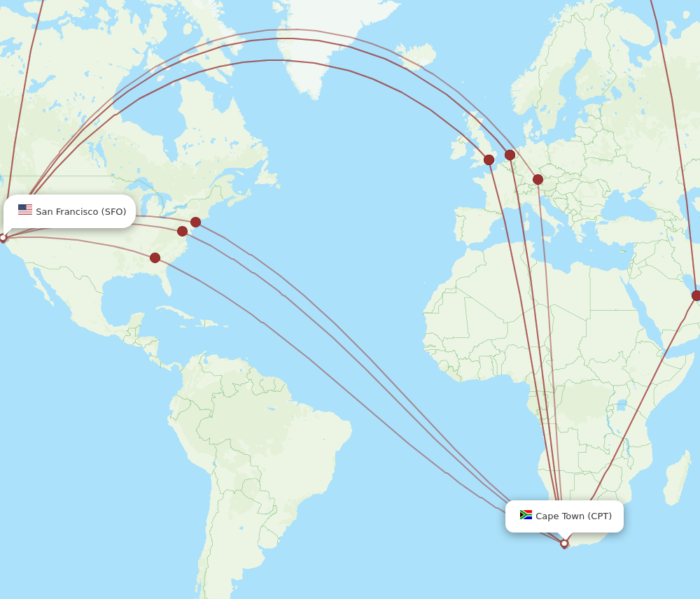SFO-CPT flight routes