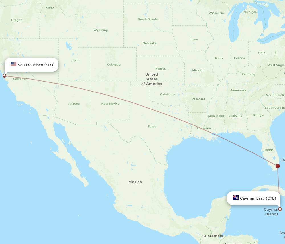 SFO-CYB flight routes