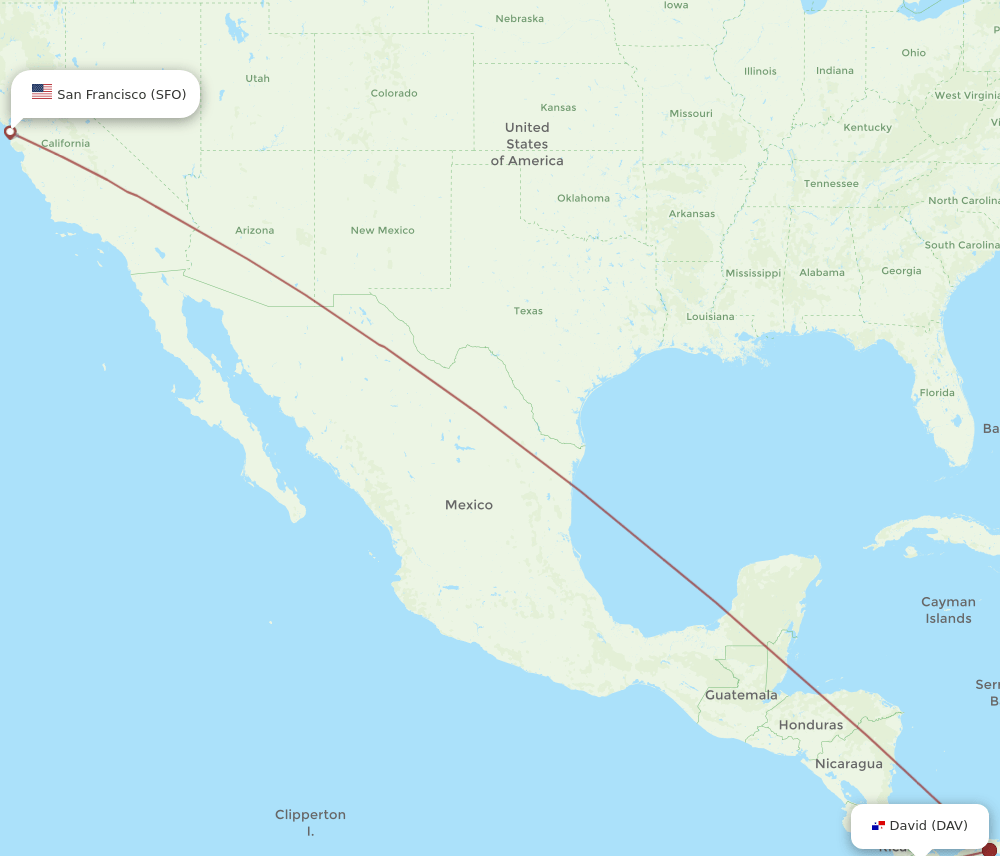 David - San Francisco route map and flight paths