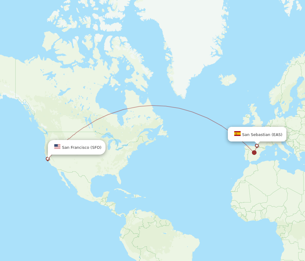 SFO-EAS flight routes