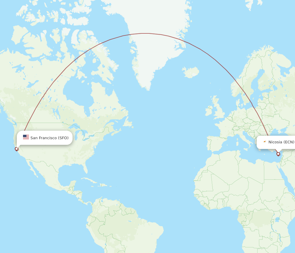 SFO-ECN flight routes