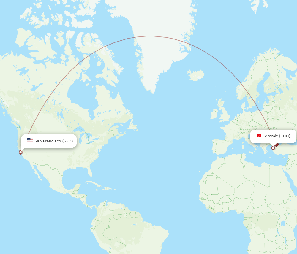 SFO-EDO flight routes