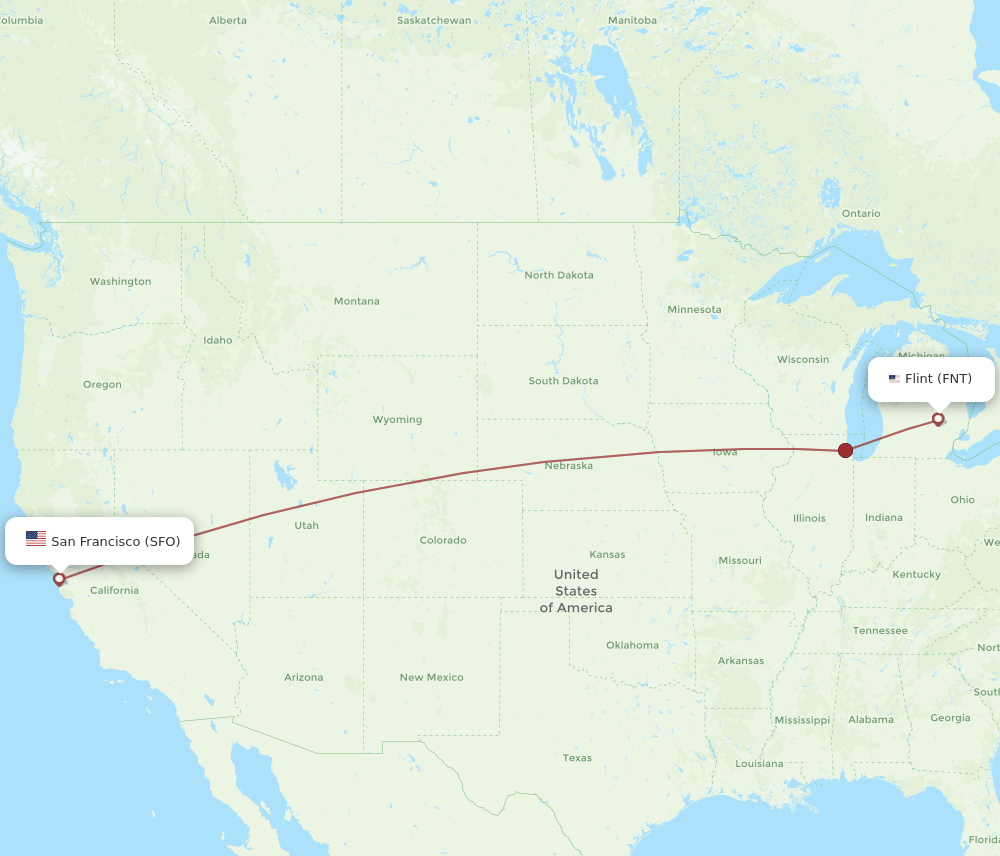 SFO-FNT flight routes