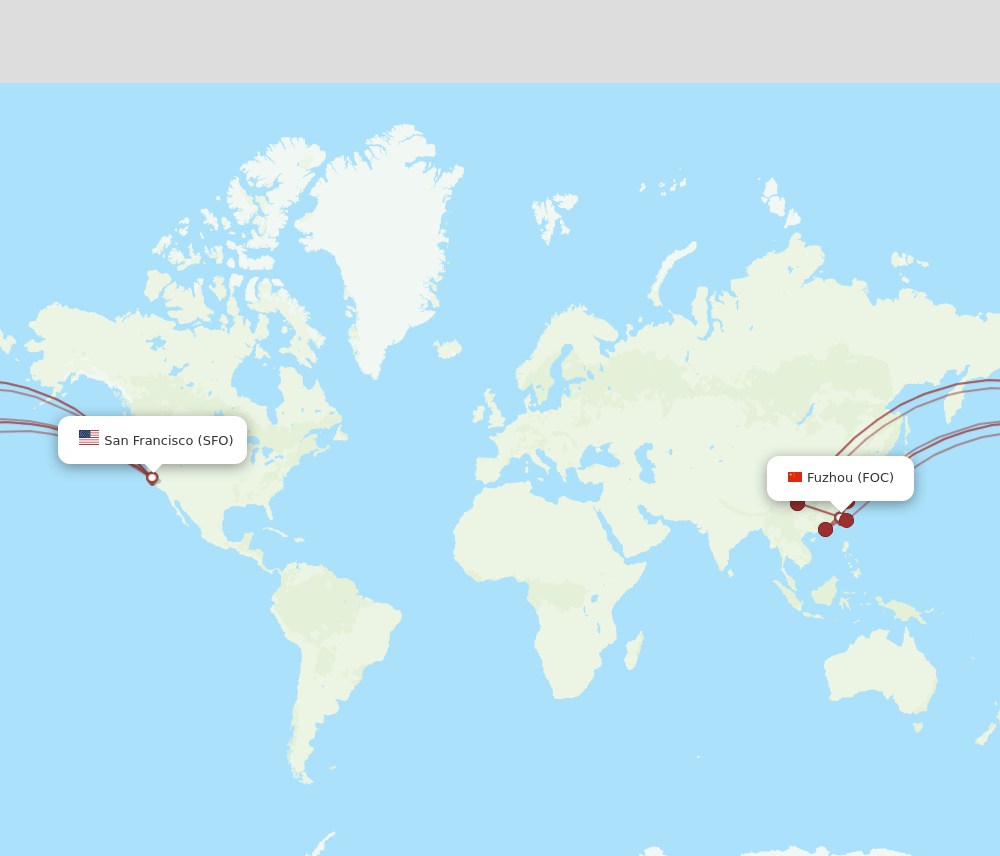 SFO-FOC flight routes