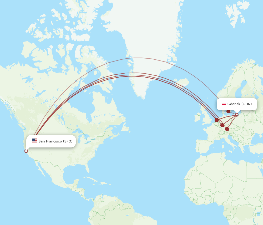 SFO-GDN flight routes