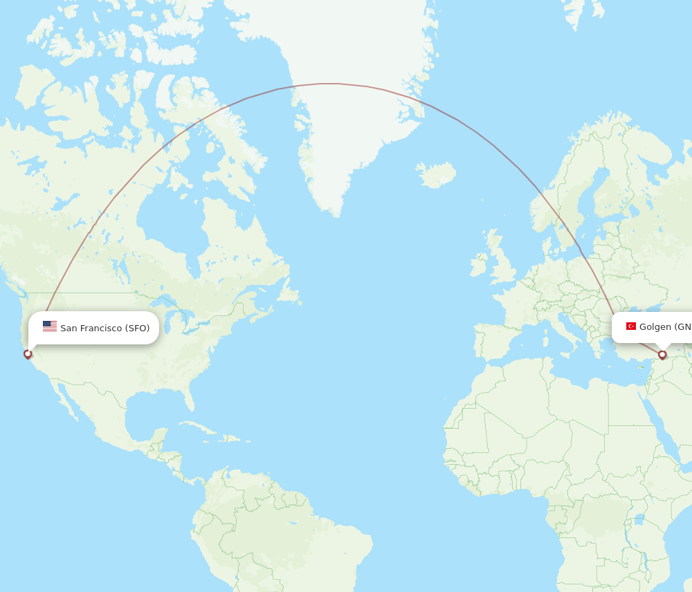 SFO-GNY flight routes