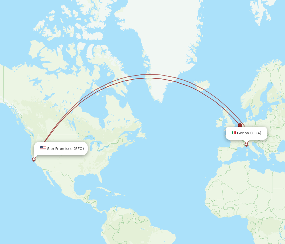 SFO-GOA flight routes