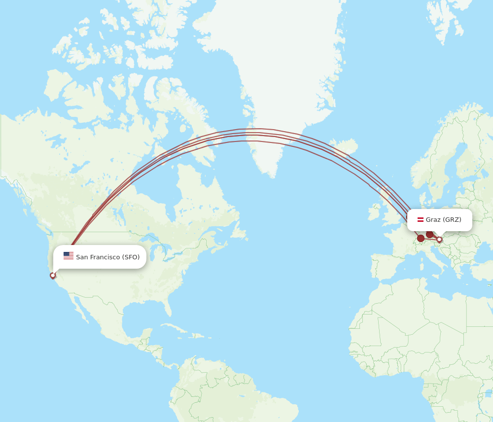 SFO-GRZ flight routes
