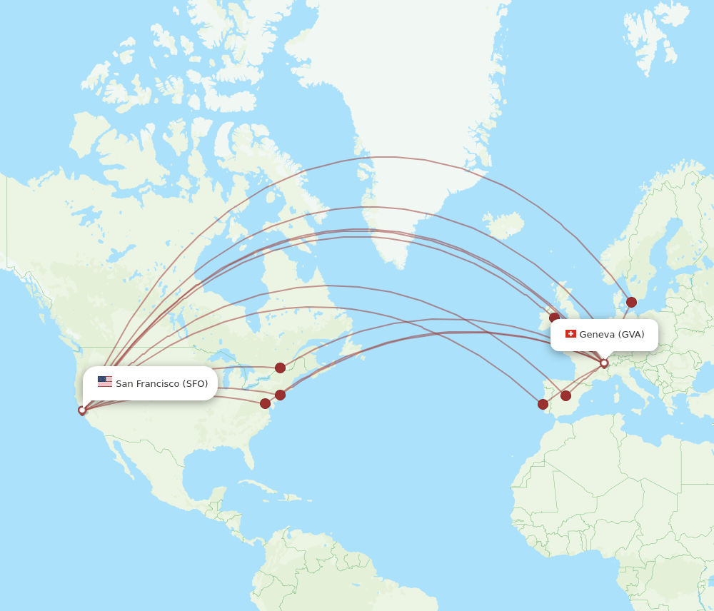 SFO-GVA flight routes