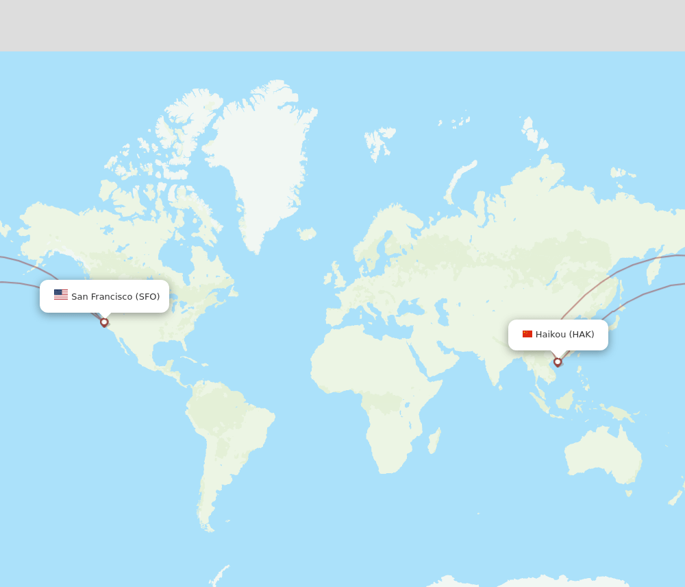 SFO-HAK flight routes