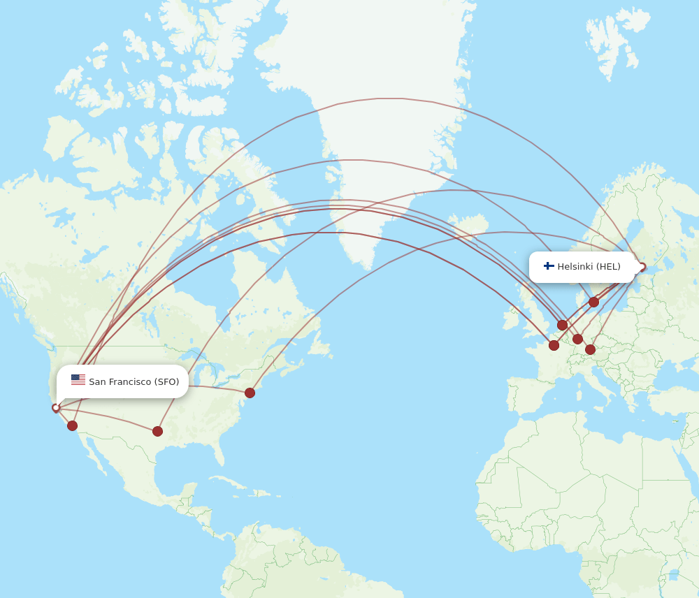 SFO-HEL flight routes