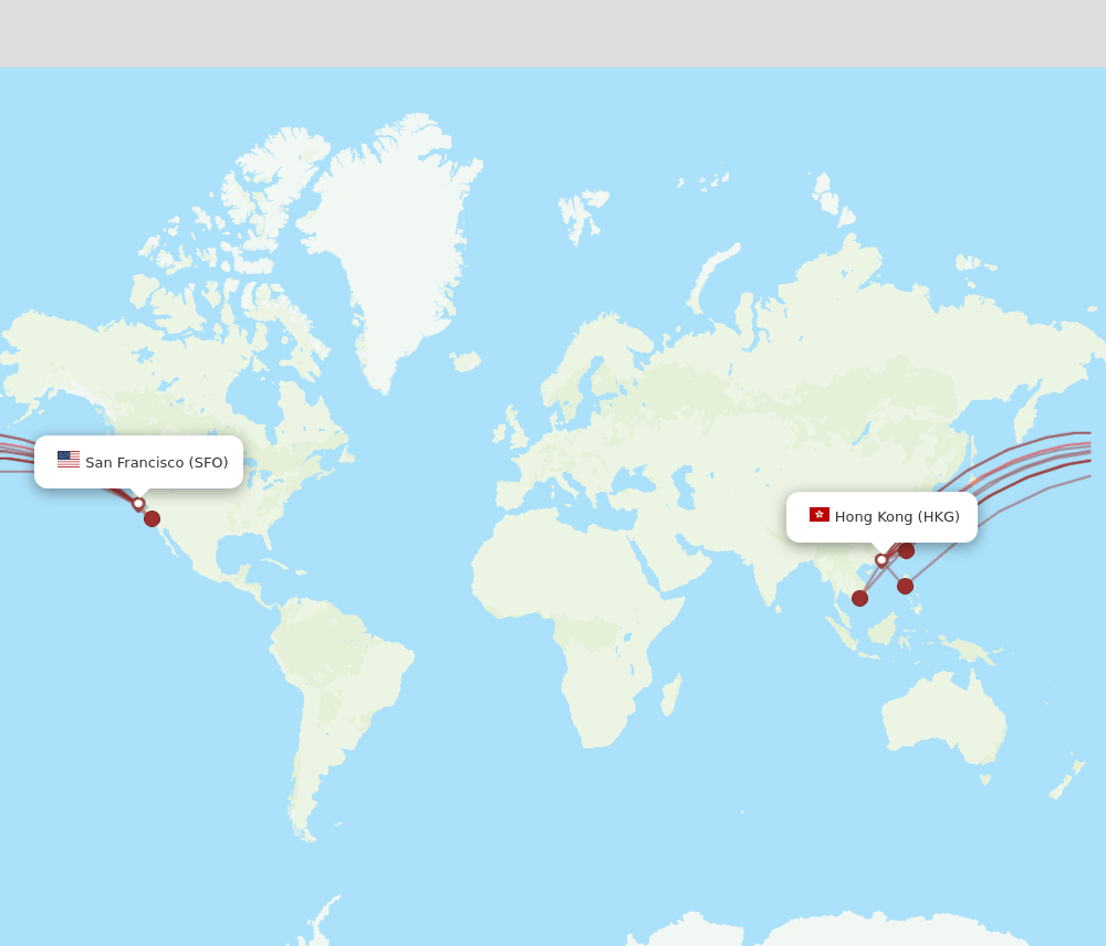 SFO-HKG flight routes