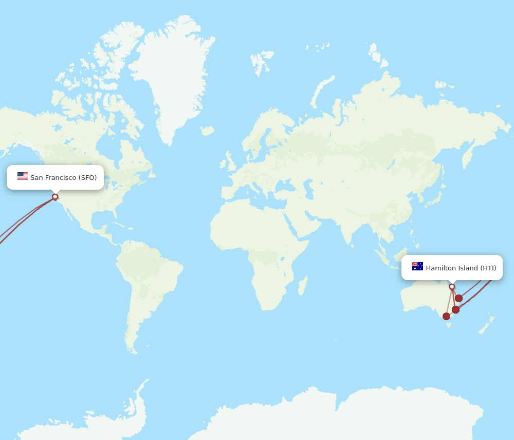 SFO-HTI flight routes