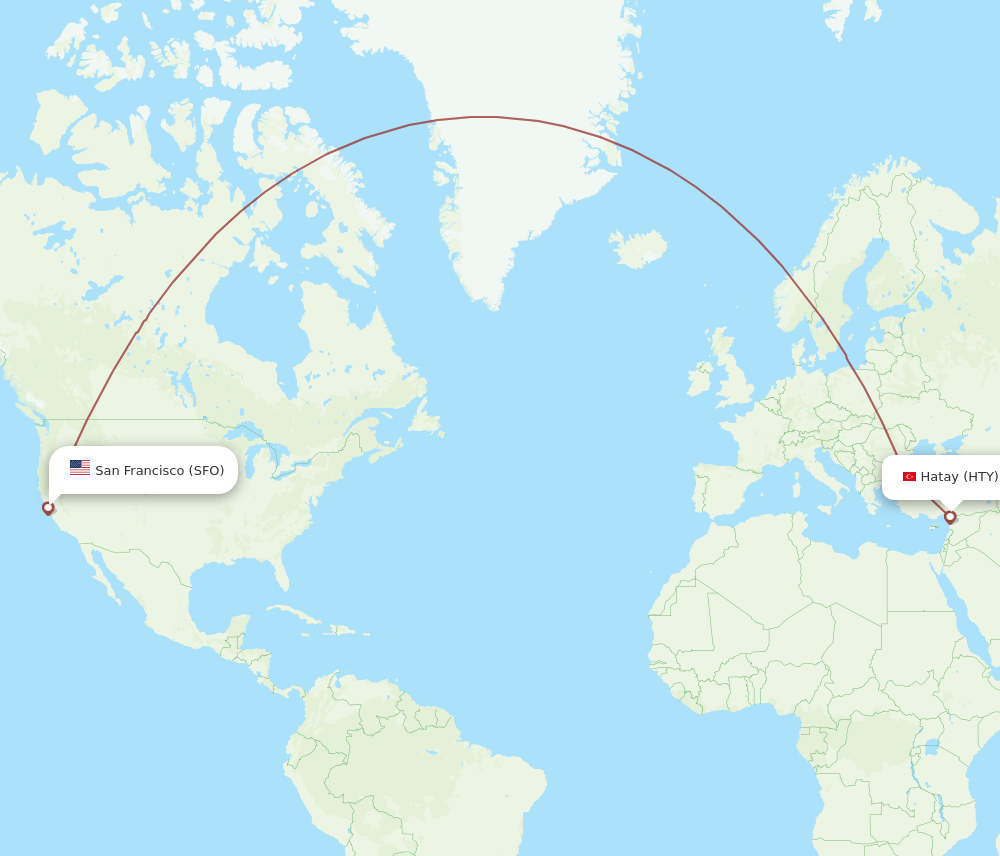 SFO-HTY flight routes