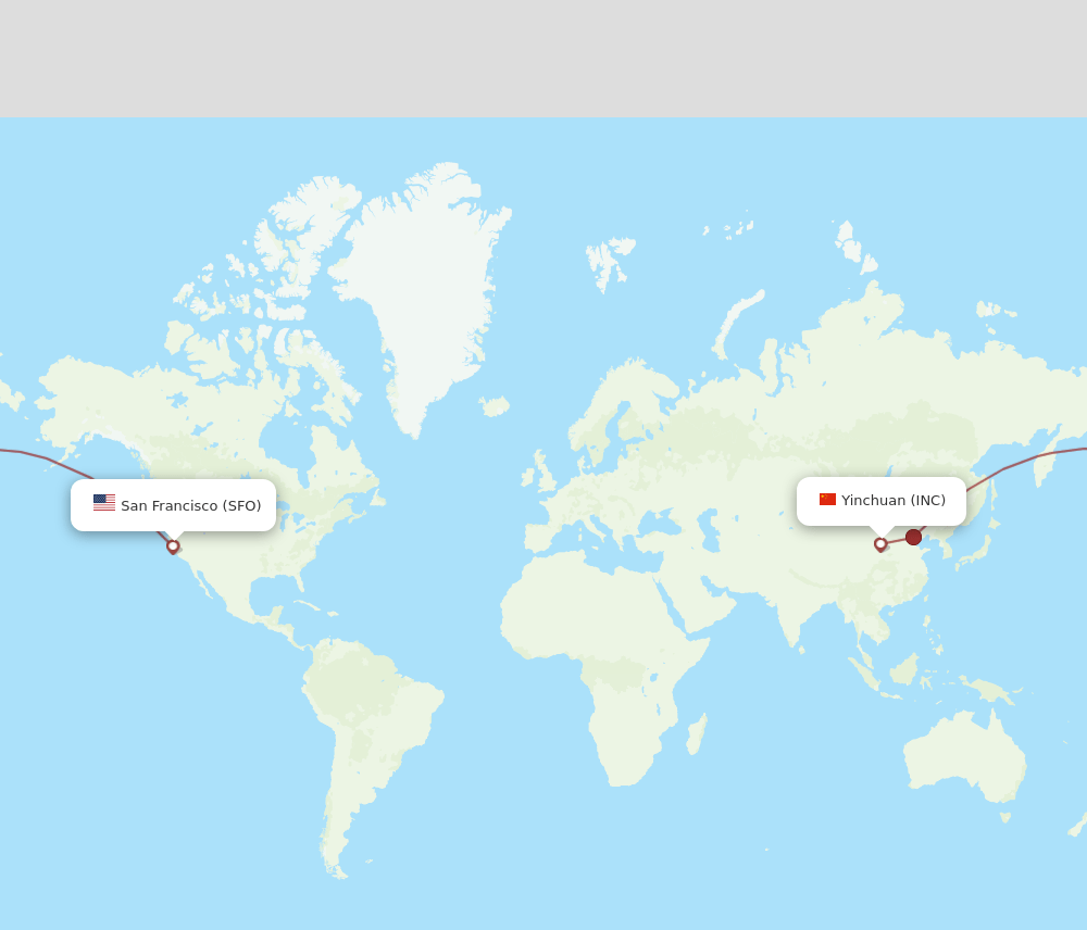 SFO-INC flight routes