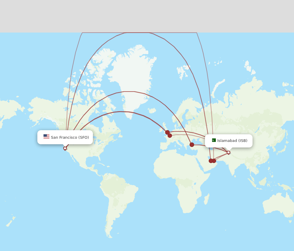 SFO-ISB flight routes