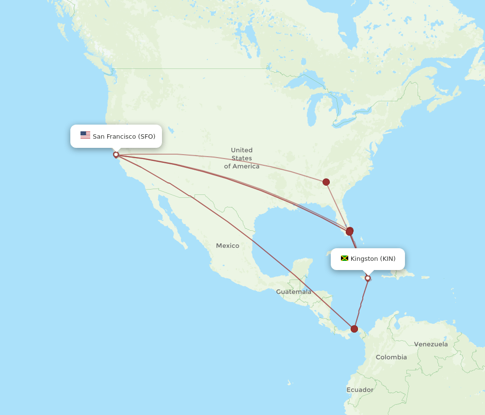 SFO-KIN flight routes