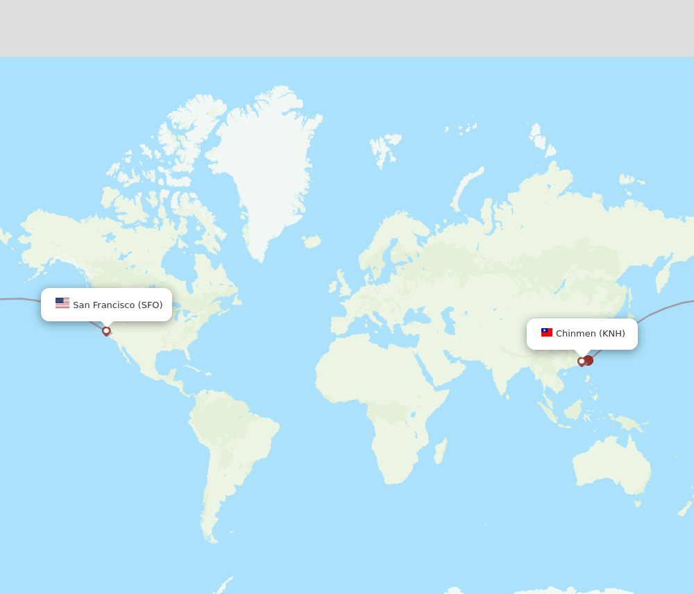 SFO-KNH flight routes