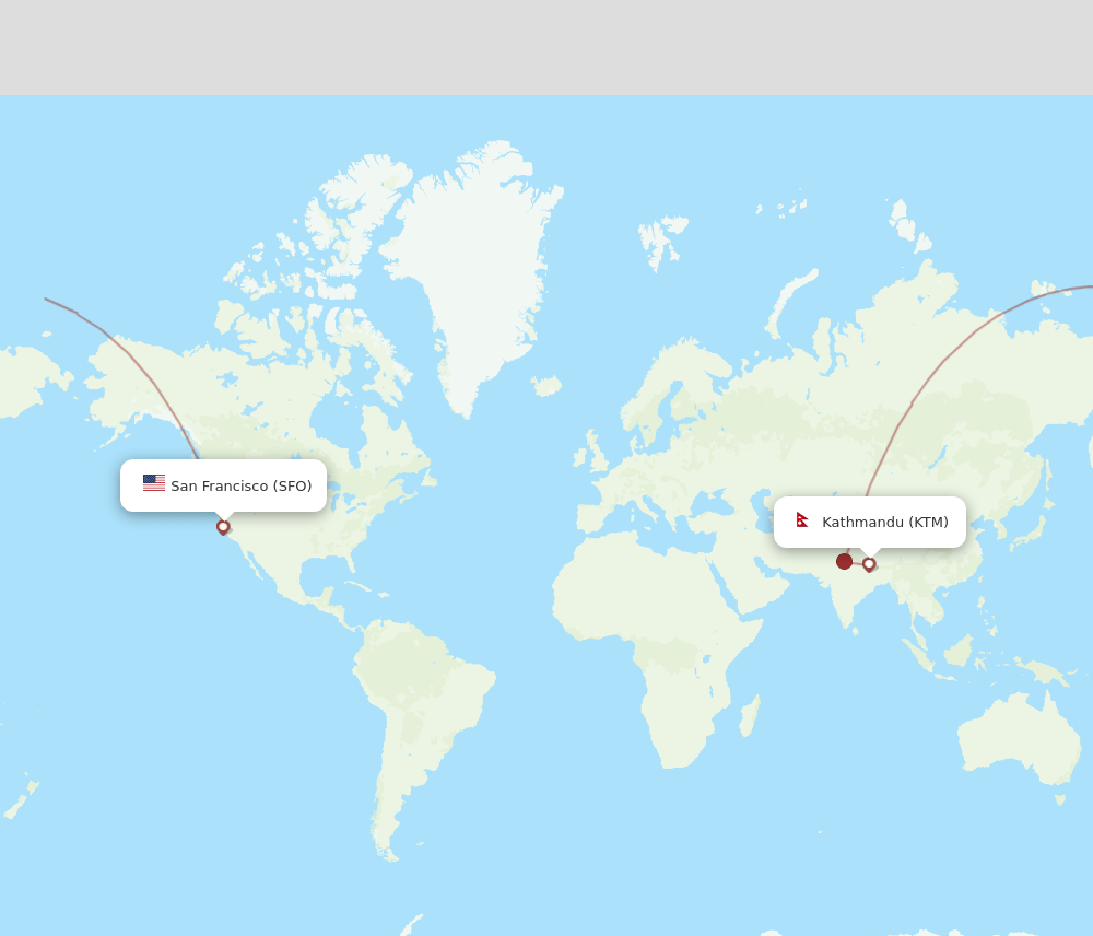 SFO-KTM flight routes