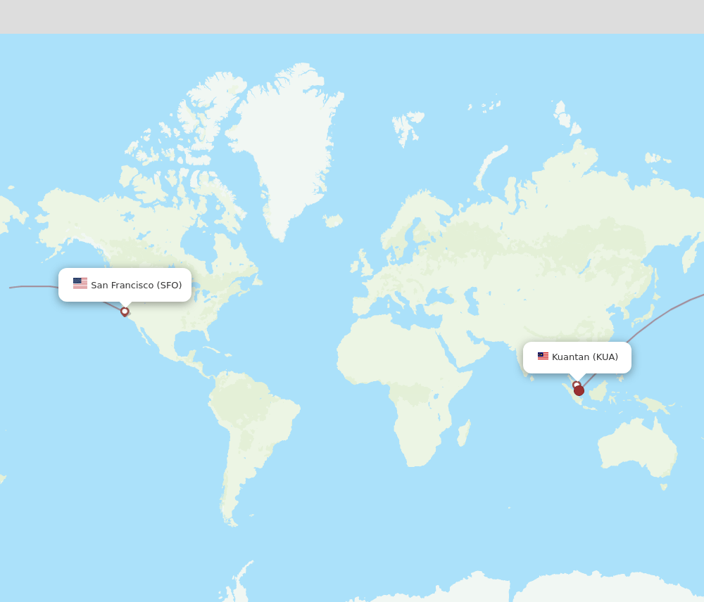 SFO-KUA flight routes