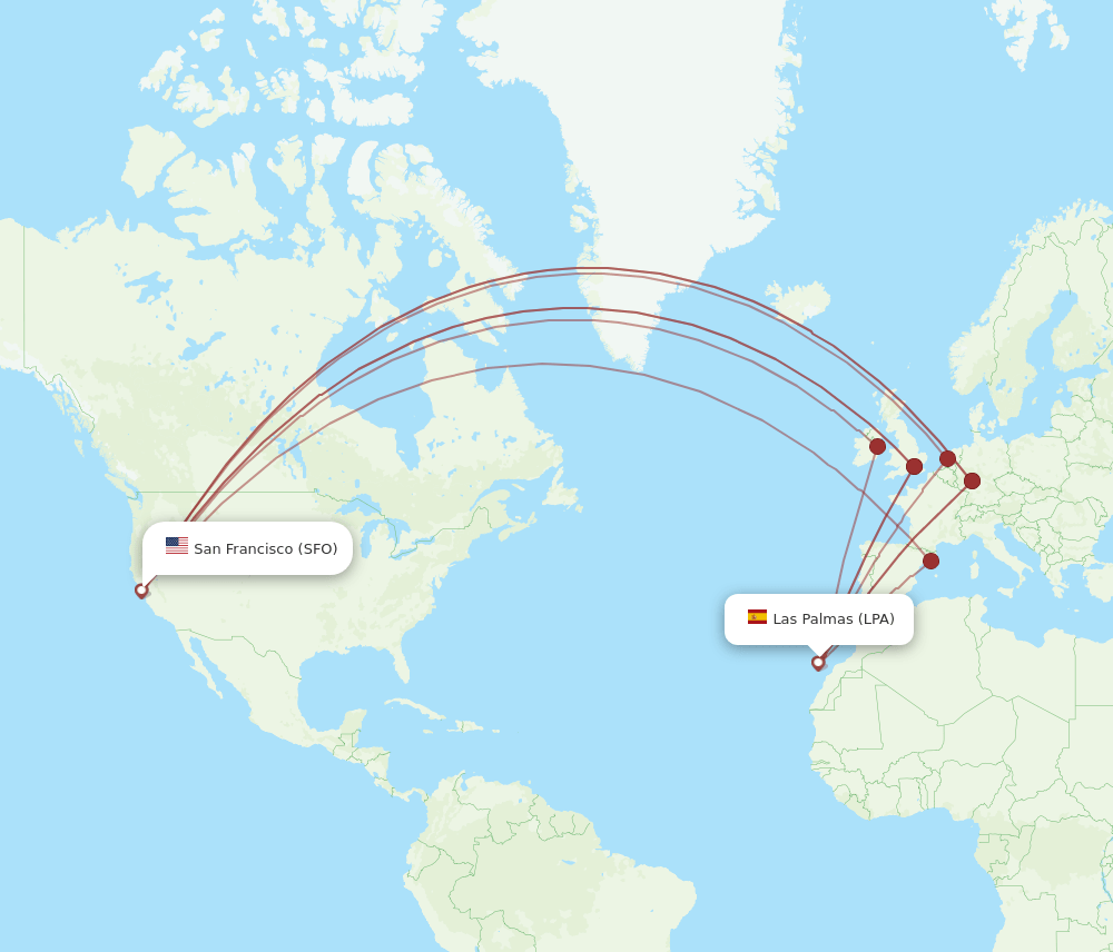 SFO-LPA flight routes