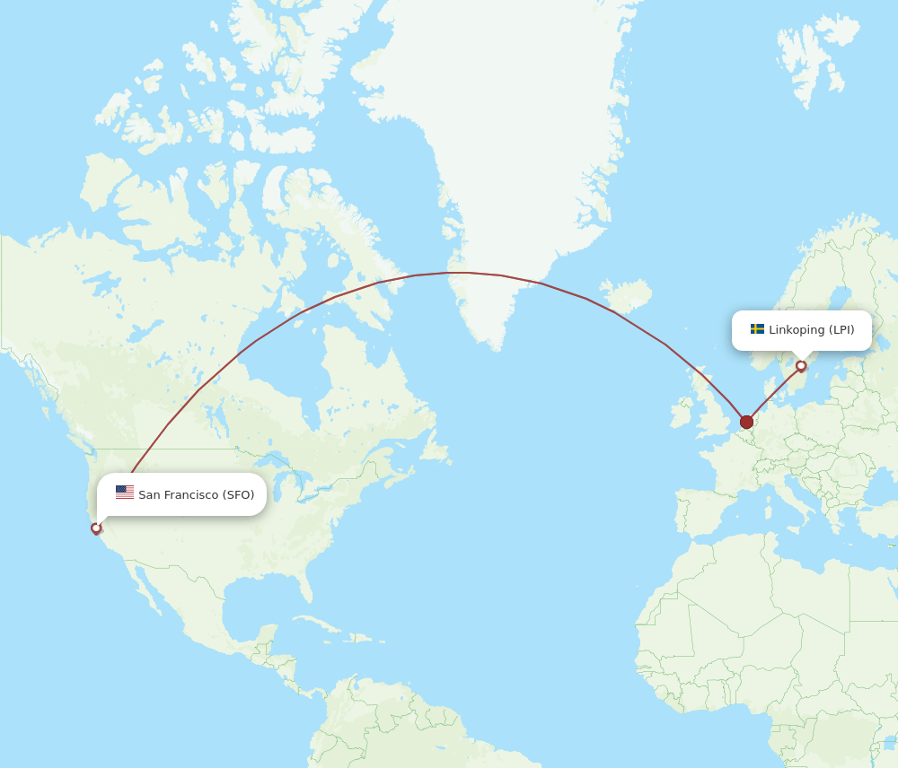 SFO-LPI flight routes