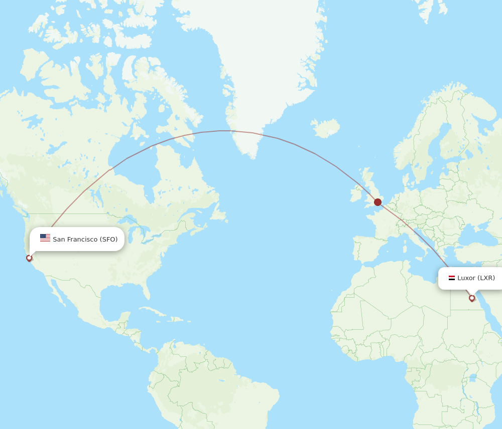 SFO-LXR flight routes