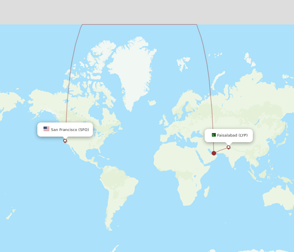 SFO-LYP flight routes