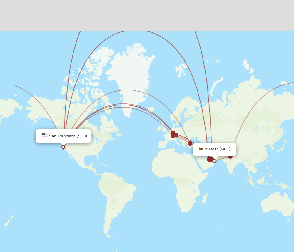 SFO-MCT flight routes