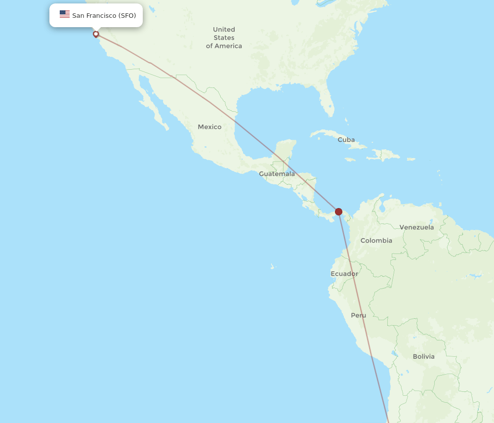SFO-MDZ flight routes